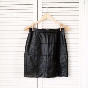 Sagaie Paris Black Leather Mini Pencil Skirt NWOT